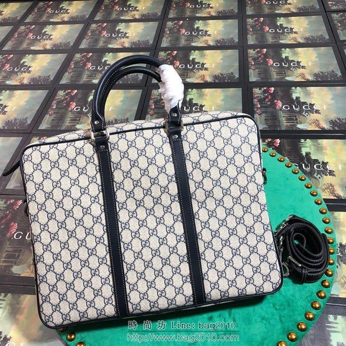 GUCCI 古馳男包 新款 201480 藍pvc 男士手提包 Gucci公事包